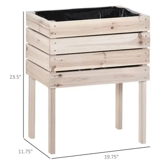 4 Piece Wooden Raised Garden Bed Planter Box for Small Spaces {5}