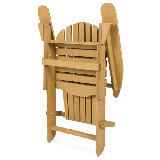 Outdoor Adirondack Chair Large Foldable with Natural Hemlock Wood {4}