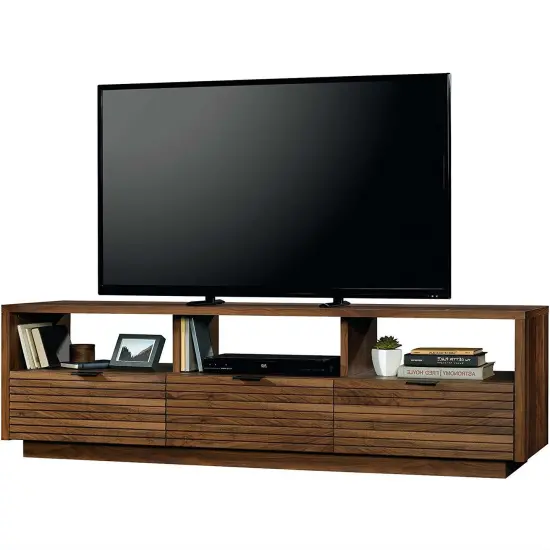 Walnut Finish TV Stand for TVs up to 70 Inch with Storage {1}