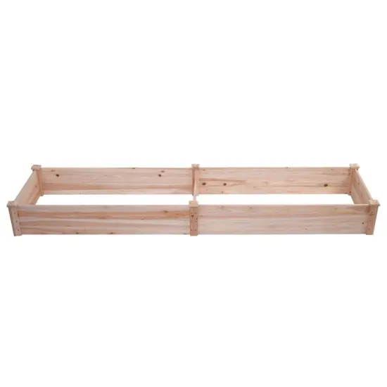 Natural Cedar Wood 8ft Raised Garden Bed with Divider for Planting {4}