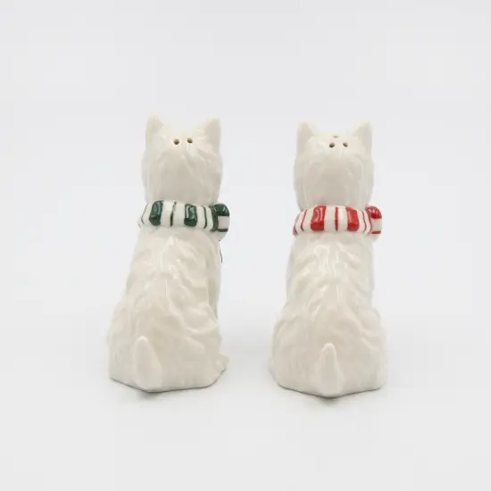 Ceramic Christmas Westie Dog Salt And Pepper Shaker Set, Home D&eacute;cor, Gift for Her, Gift for Mom, Kitchen D&eacute;cor, Gift for Dog Lover {6}
