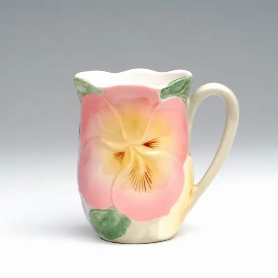 Ceramic Pansy Flower Mug, Home D&eacute;cor, Gift for Her, Gift for Mom, Nature Lover Gift, Farmhouse Decor {3}