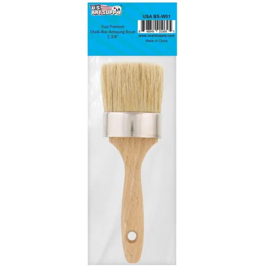 Multi Use 2-1/8" Oval Chalk and Wax Brush for Chairs, Dressers, Cabinets and Other Wood Furniture - 100% Natural Bristles, Lightweight, Rust Resistant {2}