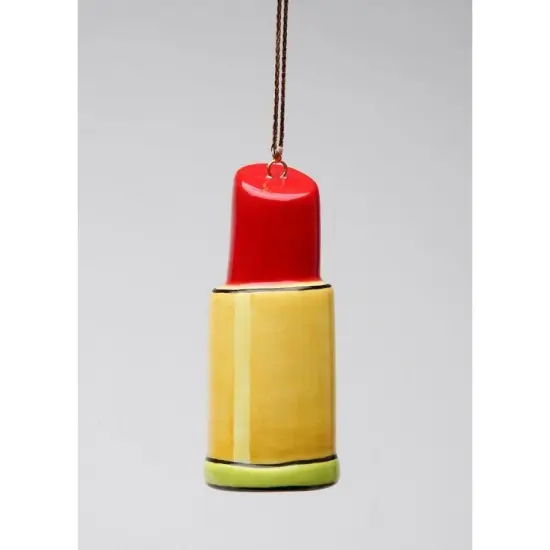 Ceramic Lipstick Ornament (Set Of 4), Christmas Tree Ornament, Gift for Makeup Artist {3}