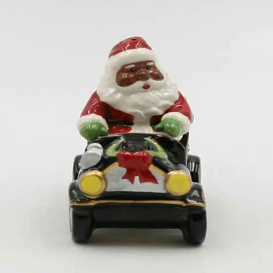 Ceramic African American Santa Claus Driving Car Salt and Pepper Shakers, Gift for Her, Gift for Mom, Kitchen Décor, Christmas Décor {3}