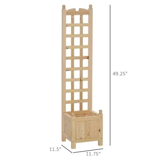 Raised Garden Planter Box with Trellis Ideal for Growing Vines {5}