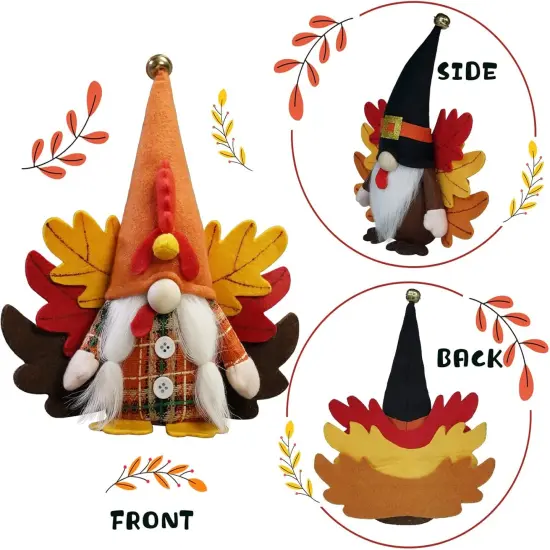 Turkey Fall Gnome Figurine {3}