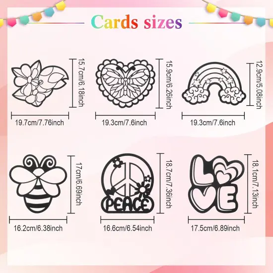 24 Pack DIY Suncatcher Paper Crafts Stained Glass Effect Paper Suncatchers, 700 Tissue Papers, Window Art Arts and Crafts for Party Favors Toys(Summer) {3}