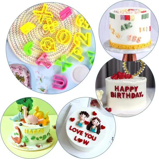 Plastic Mini Cookie Cutter Set Alphabet & Number Biscuit Cutters 41 Pieces {5}