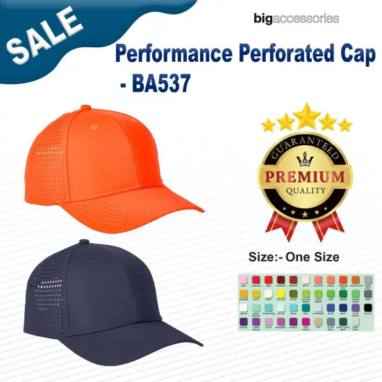 Big Accessories&reg; Performance Perforated Cap BRIGHT ORANGE {2}