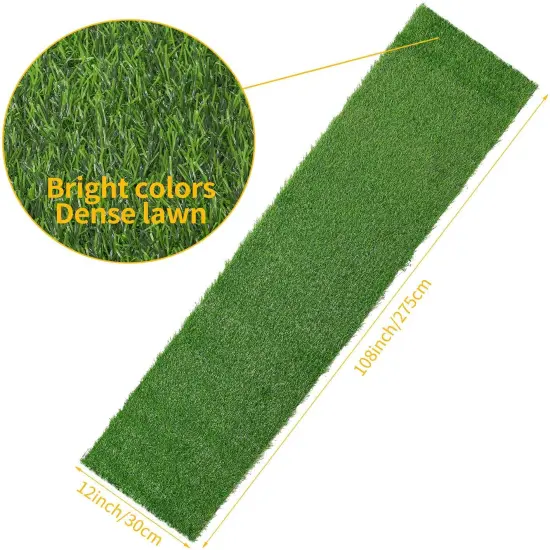 12 x 108 Inch Artificial Grass Table Runners Carpet Roll Synthetic Grass Table Runner Grass Tabletop Decoration for Spring Fall Summer Holiday, Baby Shower, Wedding, Birthday, Banquet {3}