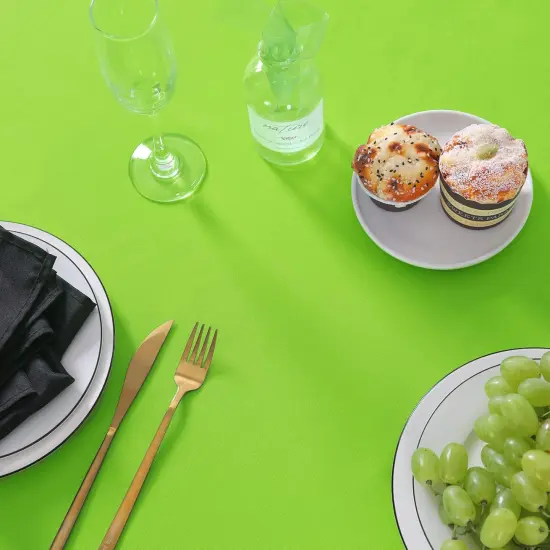 Rectangle Tablecloth 90x132 inch Washable Polyester Fabric Table Cloth for Wedding Party Dining Banquet Decoration（90x132, Apple Green） {5}