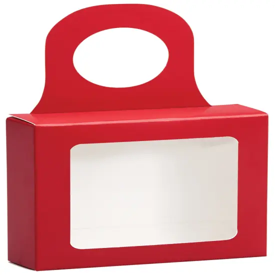 Pack/6: Red Bottle Hanger Favor Box - 3-5/8 x 3-5/8 x 1-1/8" {1}