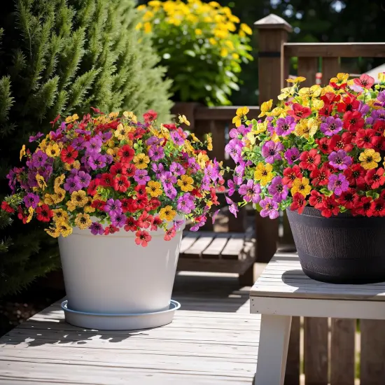 Artificial Fake Summer Bouquets Plants Flowers for Outdoor Spring Summer Decor {2}