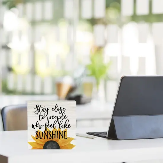 Farmhouse Sunshine Sunflower Wooden Box Tabletop {5}