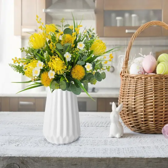 Artificial Summer Bouquets Faux Plants Flowers for Outdoors UV Resistant Fake Plants Flowers {3}