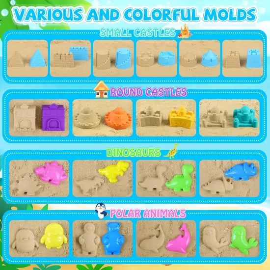 Summer Beach Toys, 45Pcs Farm Playset, Collapsible Sand Toys with Sand Buckets and Tractor Toy Set, Sand Castle Building Kit, Farm Toys, Animal Toys, Mesh Bag, Travel Beach Toys for Kids Ages 4-8 {4}