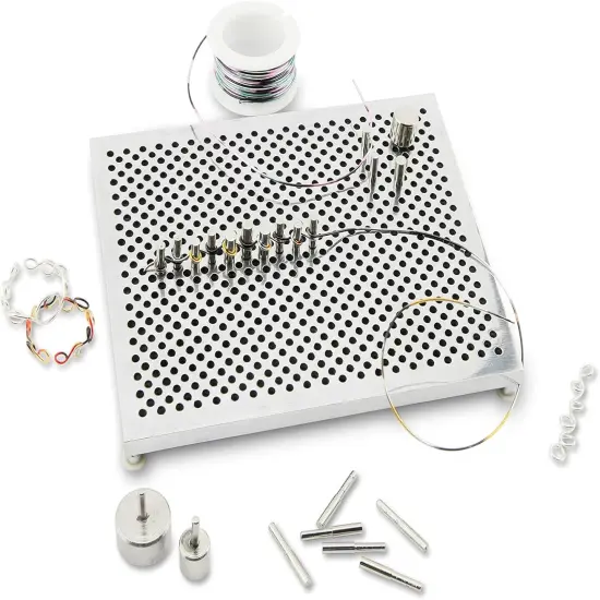 Deluxe Jig Kit - 5x4 Inch Aluminum Wire Bender Jig with 30 Adjustable Pegs, 6 Patterns Included, Perfect Jewelry Making Tools for Wire Wrapping Kit and Craft Creation {5}