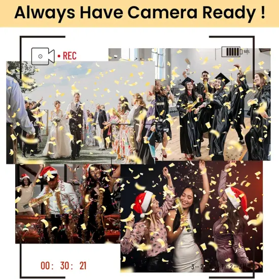 12 Inch Confetti Cannons (6 Pack) &ndash; Gold Mylar Confetti Poppers - Air Powered Party Poppers Confetti Shooters for Birthday, Wedding, Graduation, Christmas, New Year Celebrations {4}