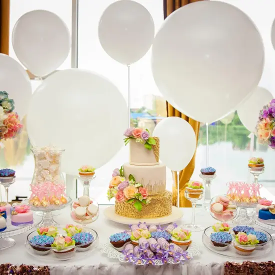 300 Pcs Plastic Balloon Stick with Cup, Balloon Stick with Base Holder Stand for Birthday Wedding Graduation Prom Baby Shower Party Decoration Supplies(White) {5}