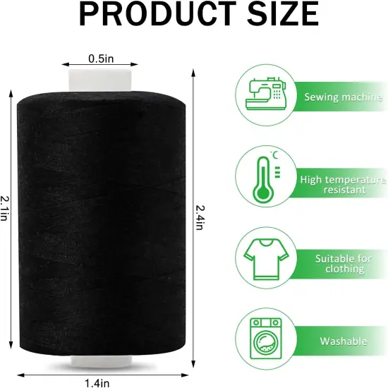 4 Spools All Purpose Sewing Thread 1000 Yards, Polyester Threads for Sewing Machine, Sewing Machine Supplies for Beginners, Hand Stitching, Quilting, Serger {1}