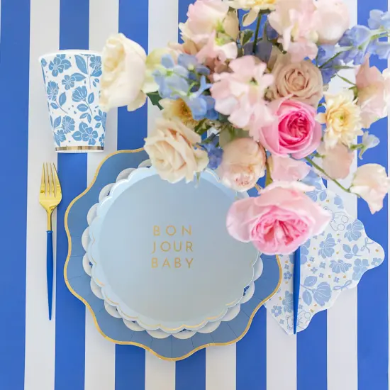 BELLE BLUE ELEGANT FLORAL CUPS {4}
