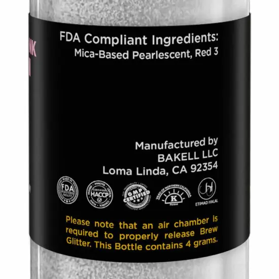 Brew Glitter - Pink Color Changing Edible Drink Glitter (4g, Mini Spray Pump) for Beer, Cocktails and Beverages {6}