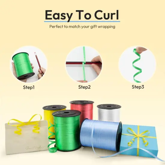 500 Yards 3/16" Crimped Curling Ribbon Light Blue, Balloon String Curly Ribbon 1 Roll for Gift Wrapping {5}