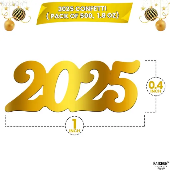 Shiny Gold Graduation 2025 Confetti - Pack of 500 | 2025 Confetti for Graduation Table Decorations | 2025 Gold Grad Decorations 2025 | Graduation Decorations 2025 {2}
