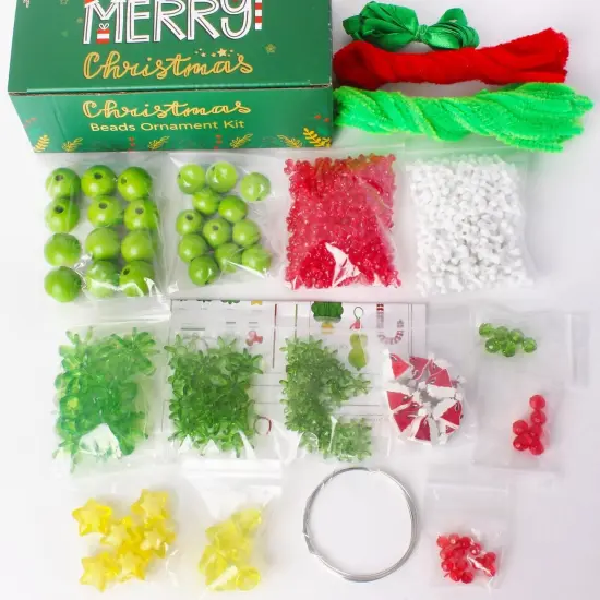 Christmas Crafts for Kids Adults,30 Sets Christmas Beaded Ornament Kit for Kids to Make-Including 12 PCS Green Monster/6 PCS Tree/12 PCS Candy Cane,Christmas Tree Decorations (Assembly Needed) {2}