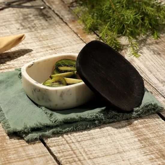 Marble Kitchen Container/Storage Box - 6"x6"x2.5" {1}