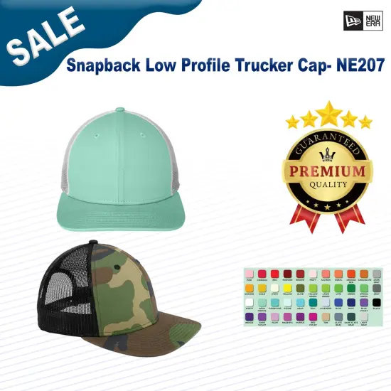 New Era&reg; Snapback Low Profile Trucker Cap Black/Scarlet {3}