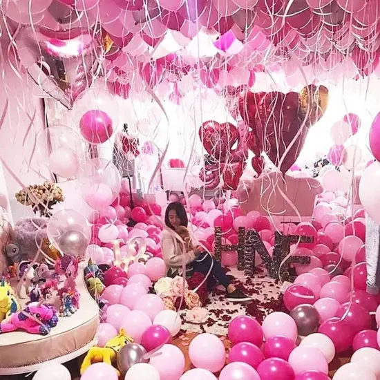 Pink Balloons Garland Arch Kit, 120Pcs Hot Pink Latex Balloons {5}