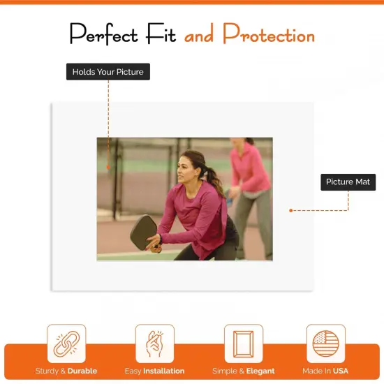 iFrame Pre-Cut White Picture Mats With Light Cream Bevel Cut For Photo And Frames | Mats Only | Acid Free Material | Made In USA (Pack of 50) {5}