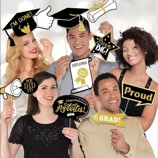 Grad Party Graduations 2025, 25PCS Graduation Photo Props, 2025 Graduation Decorations Photo Booth Props, Funny Grad Party Photo Selfie Decoration 2025 for High School University {4}