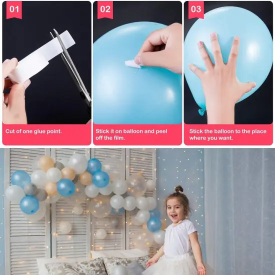 Balloon Arch Decorating Kit - 2 Rolls Tape Strips and Glue Dots for Garlands, Party and Wedding Decorations {5}