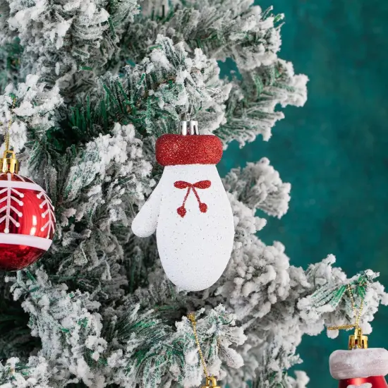 87Pcs Christmas Ball Ornaments Set, Assorted Shatterproof Hanging Tree Decorative for Xmas Tree Holiday Party and Home Decor (Red & White) {2}