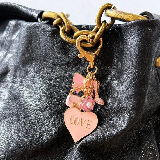 Wrapables Pink Charms Love Heart High Heel Handbag Keychain {6}
