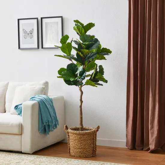 Set of 2 3.5ft & 5ft Faux Fiddle Leaf Fig Trees {3}