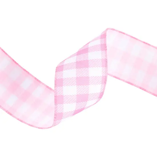 2 1/2" Wired Ribbon | White/Spring Gingham | 10 Yard Roll | 4 Color Options Lavender {6}