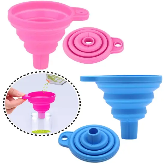2 Pcs Diamond Painting Tools Funnel - Silicone Collapsible Funnel, Convenient Foldable Beads Container Mosaic Tool for 5D DIY Diamond Painting Kits for Adults. {1}
