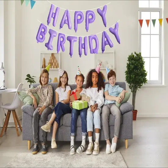 16inch Happy Birthday Balloons Purple Party Decorations Foil Balloon for Birthday Party Supplies {5}