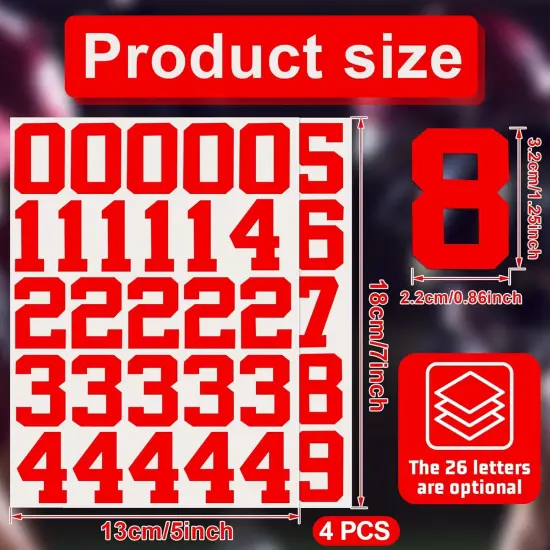 102 Pcs Sports Helmet Numbers Sticker 1.25 Inch Vinyl Decals Self-Adhesive Hockey, Baseball, Football, Lacrosse, Batting Helmet Numbers {3}