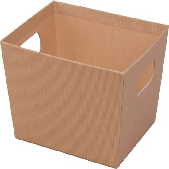 Pack/3: Kraft Stripes Baskety Tray - 12 x 9-1/2 x 4-1/2" {1}