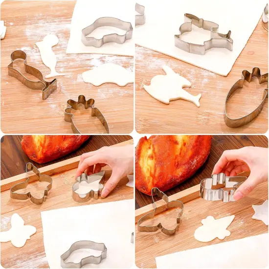 Stainless Steel Cookie Cutter Set Heart, Star, Numbers & More 108 Pieces {5}