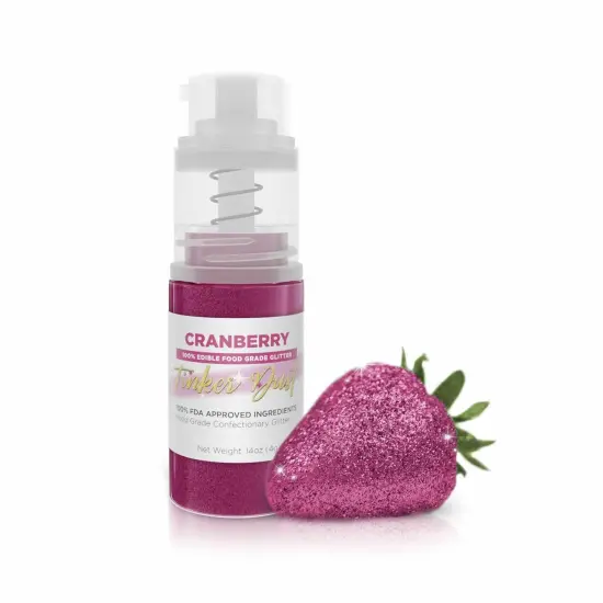 Bakell - Cranberry Tinker Dust Edible Glitter (4g, 1x Spray Pump) for Food, Desserts, and Beverages! {1}