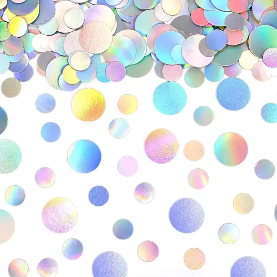 400PC Circle Dots Iridescent Confetti for Birthday Decorations Round Table Scatter for Wedding Baby Shower Bachelorette Bridal Shower Party Supplies {1}