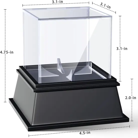 2 Pack Acrylic Baseball Display Case with Sleek Base, Dustproof UV Protected Baseball Case, Transparent Baseball Holder Display Case for Signed Balls Memorabilia, Black {2}