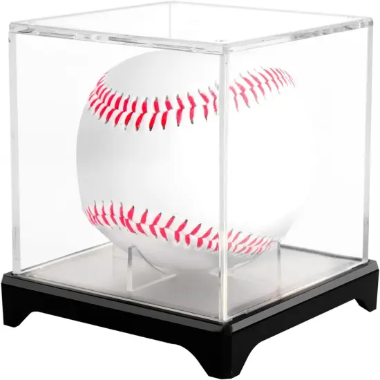 4 Pack Baseball Display Case Baseball Holder Display Case for Balls Baseball Case with Base Fit Official Size Ball {2}