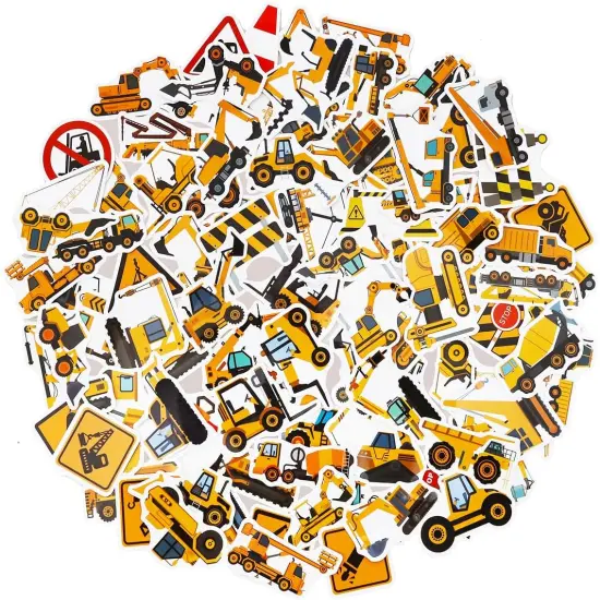 100 Pack Construction Stickers, Construction Party Favors, Birthday Decorations {1}